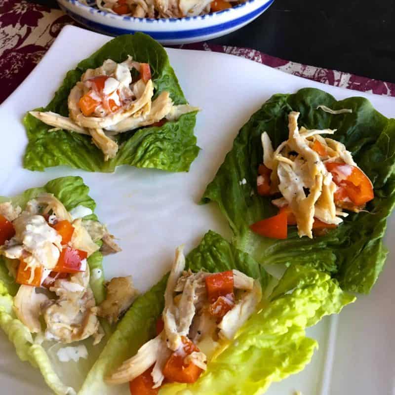 [生酮餐] Costco烤雞再利用(1)- 紅椒雞絲生菜捲