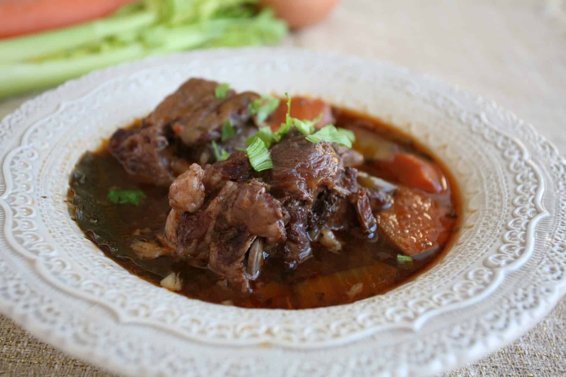 red wine braised oxtail