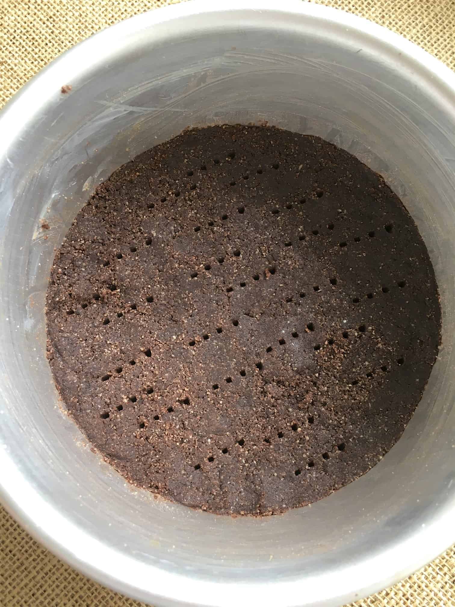 chocolate crust for Keto Matcha Cheesecake