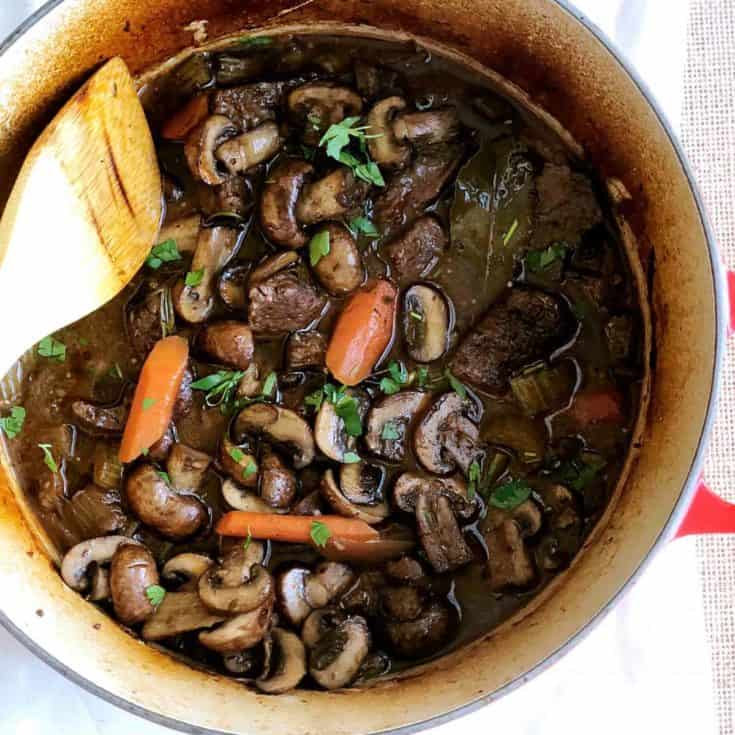 紅酒燉牛肉 Beef Bourguignon 佐金絲瓜-烤箱、壓力鍋2種做法