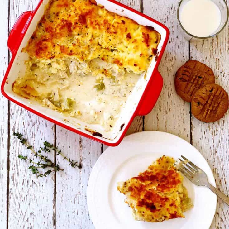 生酮雞肉派 Keto Chicken Pot Pie- 椰子粉製作外脆內軟比司吉派皮