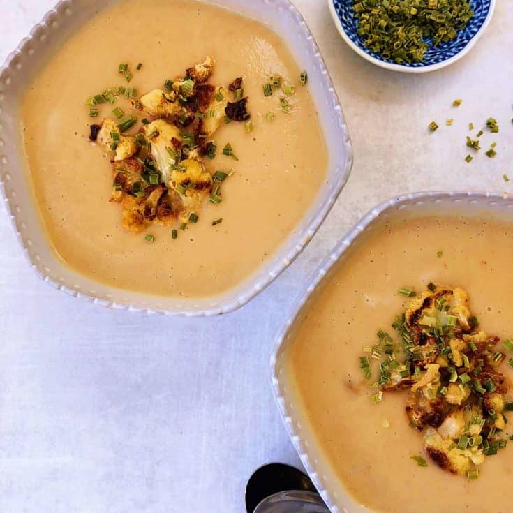 炙烤白花椰菜濃湯 -濃郁creamy-無澱粉無奶無蛋素食-去除菜味有秘訣