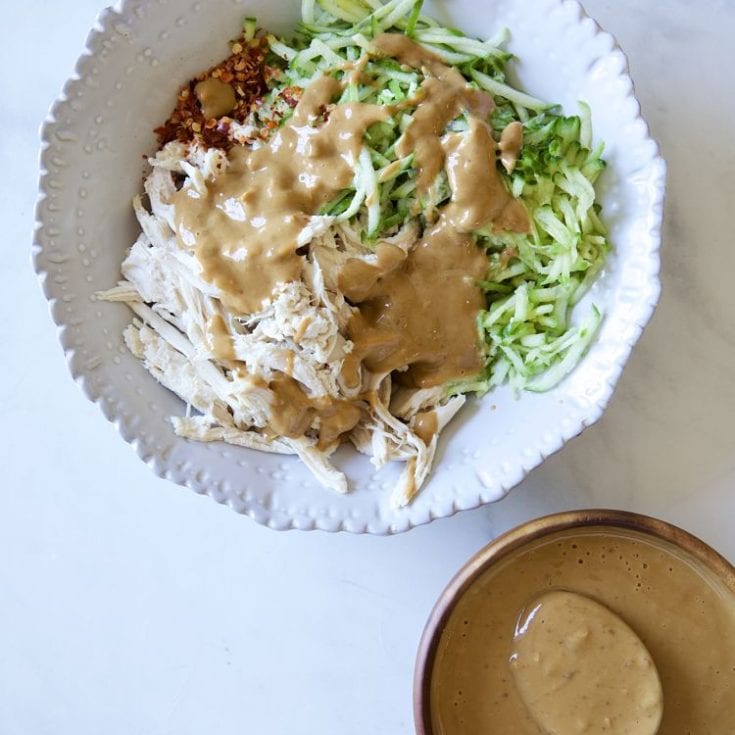 麻醬涼拌雞絲小黃瓜 & 自製麻醬只要5分鐘-低醣生酮-夏天必吃開胃涼菜