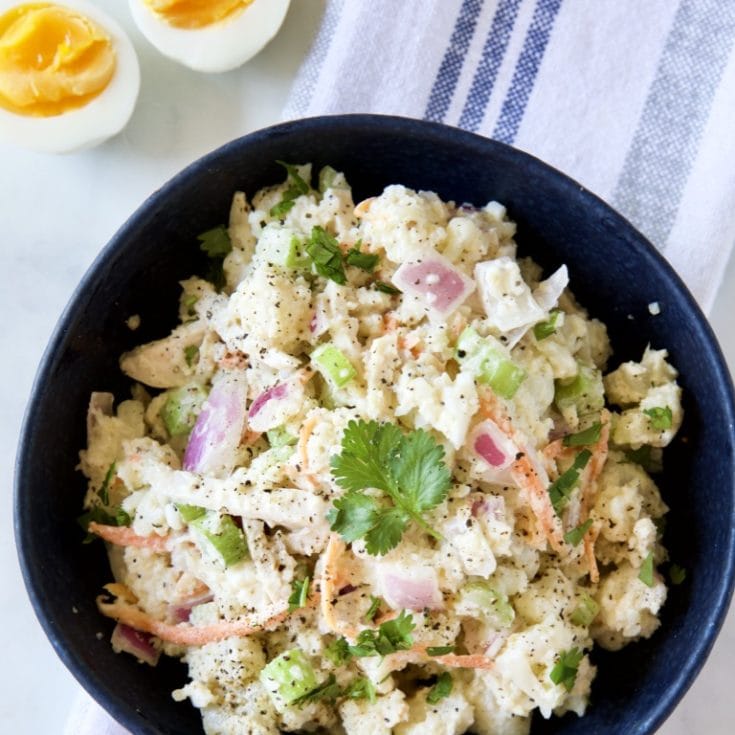 偽馬鈴薯蛋沙拉 -一只電鍋搞定無廚房料理-低醣生酮無麩質-健康高纖低卡