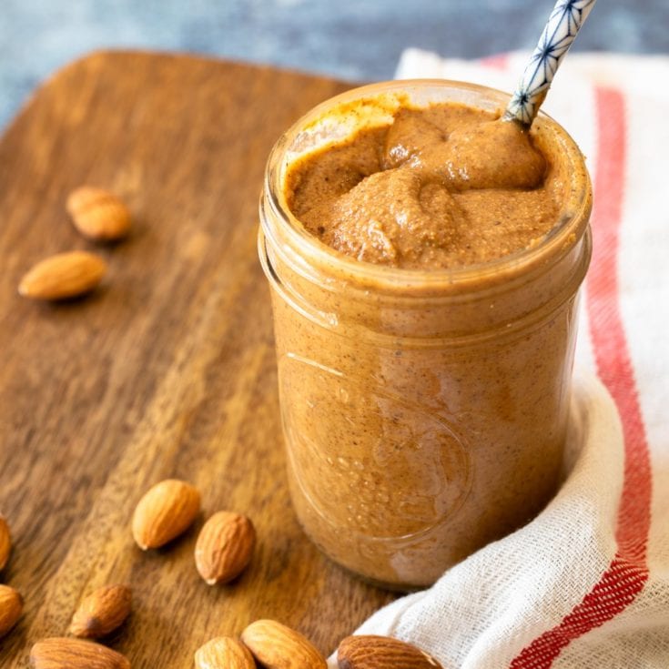 自製杏仁醬 Homemade almond butter 只要1種材料！無糖無添加油更健康