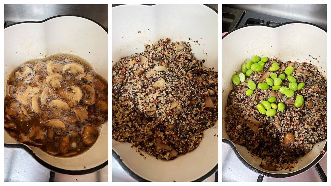 毛豆蘑菇藜麥飯 做法步驟