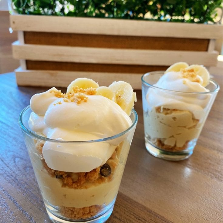 減醣香蕉派杯子甜點 ，甜甜香蕉卡士達醬，無糖一歲寶寶點心⭐️免烤⭐️